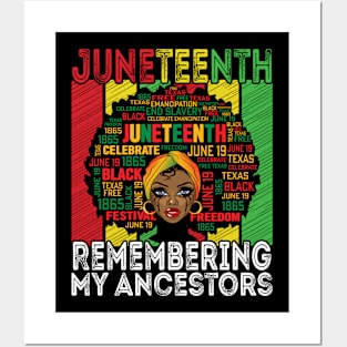 Juneteenth 1865 Independence Remembering My Ancestors Posters and Art